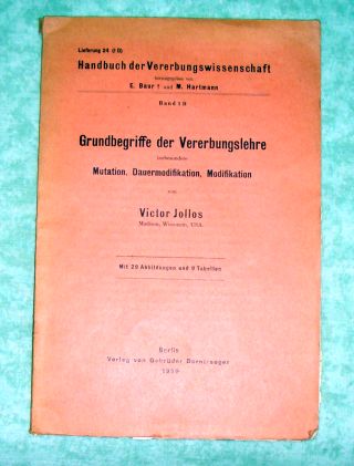 Jollos, Vererbungslehre